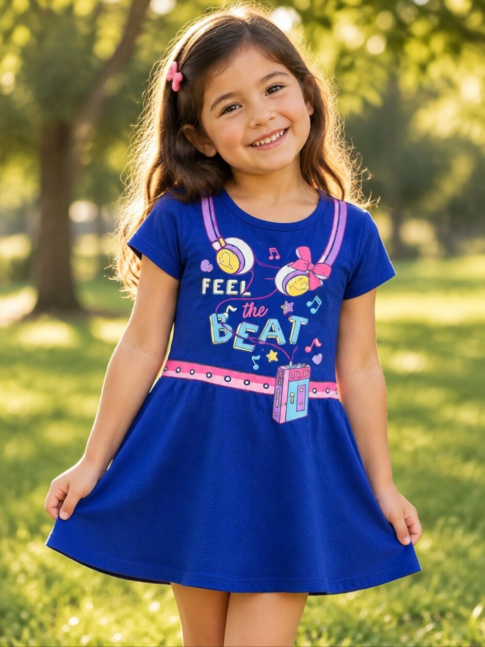 JoJo Siwa Feel the Beat Girls XS 4 5 Blue Music Skater Play Dress 4T 5T